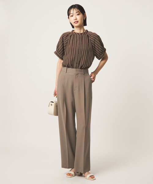 green label relaxing（グリーンレーベルリラクシング）の「［size SHORT/TALLあり］エアシカル タック パンツ 接触冷感 通気性（スラックス・レディース・モカ/ダークグレー・TALL/40/38/36/SHORT）」の19枚目の写真