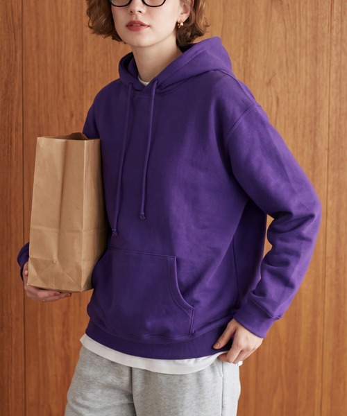 BAY SIDE(ベイサイド)の「【T18】【BAYSIDE/ベイサイド】 PULLOVER HOODED SWEATSHIRT(スウェット・メンズ・オレンジ/パープル・MEDIUM)」の1枚目の写真