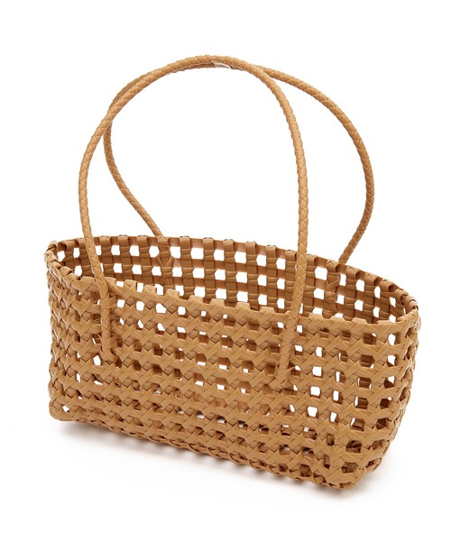 an meets zakka(アンミツザッカ)の「an meets zakka ブロック格子編みソフトプラスチックカゴバッグ(かごバッグ・レディース・ブラウン/レッド/ホワイト/ブラック/グリーン・ONESIZE)」の4枚目の写真