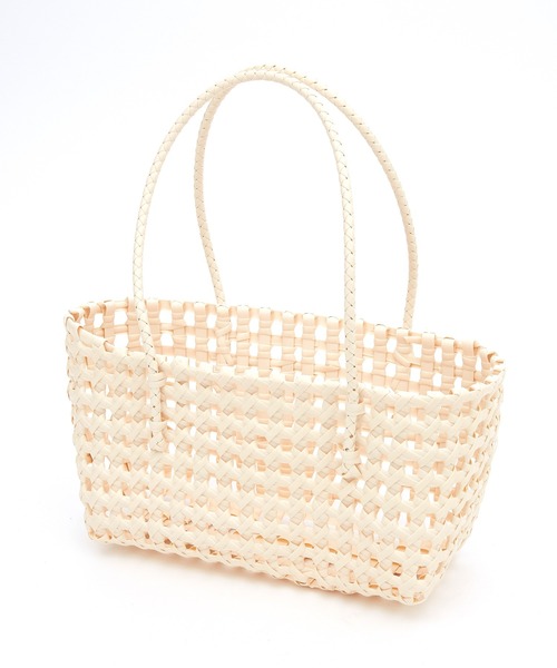 an meets zakka(アンミツザッカ)の「an meets zakka ブロック格子編みソフトプラスチックカゴバッグ(かごバッグ・レディース・ブラウン/レッド/ホワイト/ブラック/グリーン・ONESIZE)」の1枚目の写真