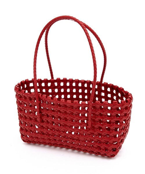 an meets zakka(アンミツザッカ)の「an meets zakka ブロック格子編みソフトプラスチックカゴバッグ(かごバッグ・レディース・ブラウン/レッド/ホワイト/ブラック/グリーン・ONESIZE)」の15枚目の写真