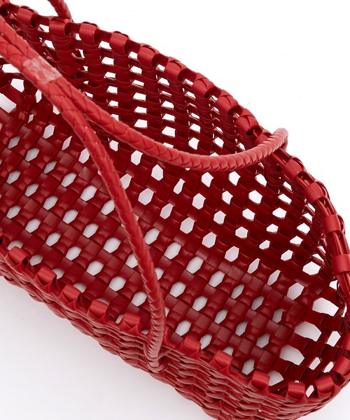 an meets zakka(アンミツザッカ)の「an meets zakka ブロック格子編みソフトプラスチックカゴバッグ(かごバッグ・レディース・ブラウン/レッド/ホワイト/ブラック/グリーン・ONESIZE)」の16枚目の写真