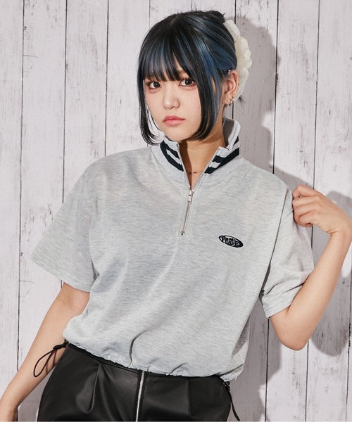 GORGE(ゴージ)の「《ハーフジップ×ワンポイント刺繍》カットソー/ストリート/春夏秋/全3色(Tシャツ/カットソー・レディース・ブラック/オートミール/ネイビー・F)」の22枚目の写真
