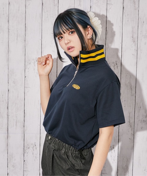 GORGE(ゴージ)の「《ハーフジップ×ワンポイント刺繍》カットソー/ストリート/春夏秋/全3色(Tシャツ/カットソー・レディース・ブラック/オートミール/ネイビー・F)」の17枚目の写真