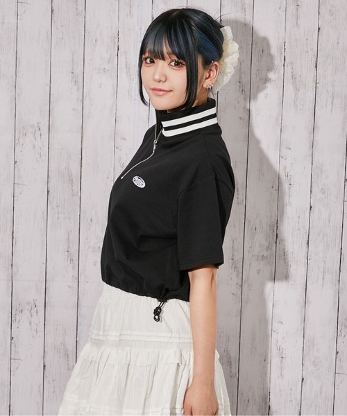GORGE(ゴージ)の「《ハーフジップ×ワンポイント刺繍》カットソー/ストリート/春夏秋/全3色(Tシャツ/カットソー・レディース・ブラック/オートミール/ネイビー・F)」の11枚目の写真