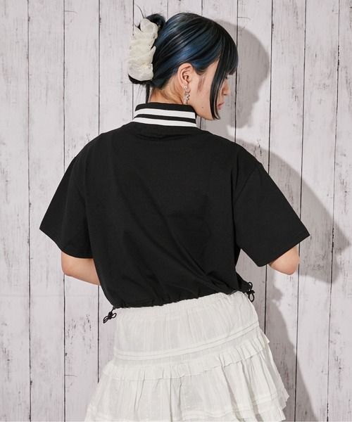GORGE(ゴージ)の「《ハーフジップ×ワンポイント刺繍》カットソー/ストリート/春夏秋/全3色(Tシャツ/カットソー・レディース・ブラック/オートミール/ネイビー・F)」の10枚目の写真
