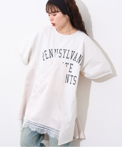etsinta(エシンタ)の「【etsinta】サテンキャミリメイクチュニックtee(Tシャツ/カットソー・レディース・ライトグレー・ONE SIZE)」の17枚目の写真