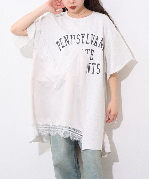 etsinta(エシンタ)の「【etsinta】サテンキャミリメイクチュニックtee(Tシャツ/カットソー・レディース・ライトグレー・ONE SIZE)」の16枚目の写真