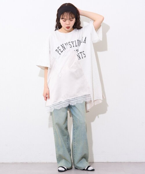 etsinta(エシンタ)の「【etsinta】サテンキャミリメイクチュニックtee(Tシャツ/カットソー・レディース・ライトグレー・ONE SIZE)」の15枚目の写真