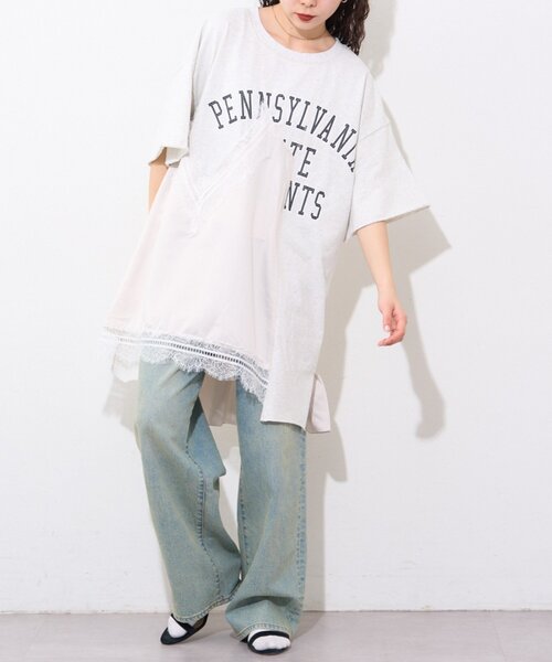 etsinta(エシンタ)の「【etsinta】サテンキャミリメイクチュニックtee(Tシャツ/カットソー・レディース・ライトグレー・ONE SIZE)」の14枚目の写真