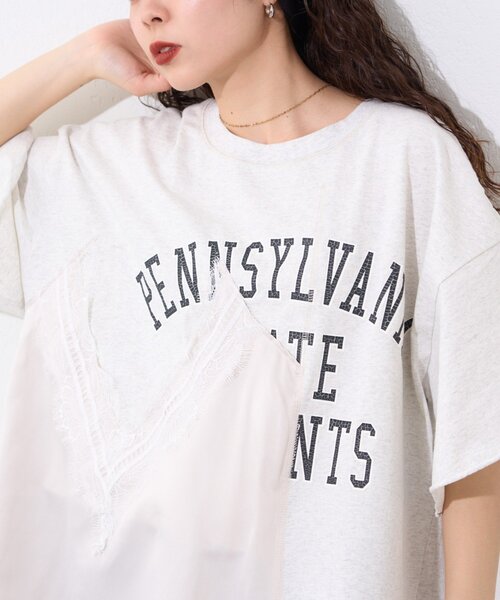 etsinta(エシンタ)の「【etsinta】サテンキャミリメイクチュニックtee(Tシャツ/カットソー・レディース・ライトグレー・ONE SIZE)」の11枚目の写真