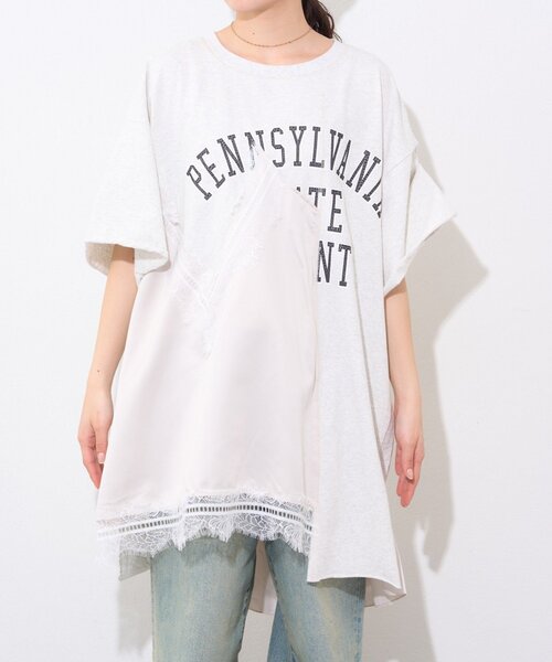etsinta(エシンタ)の「【etsinta】サテンキャミリメイクチュニックtee(Tシャツ/カットソー・レディース・ライトグレー・ONE SIZE)」の9枚目の写真
