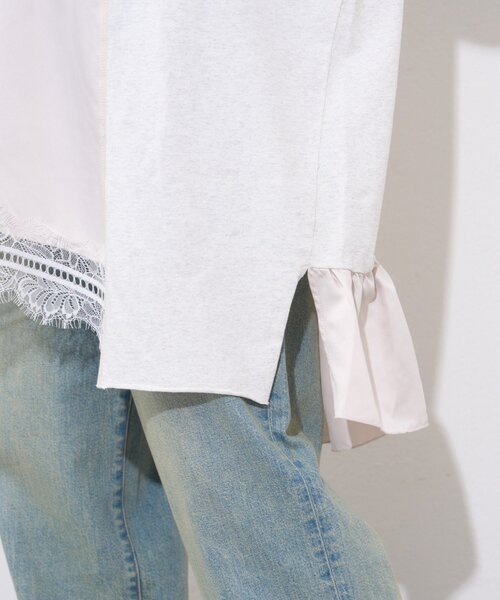 etsinta(エシンタ)の「【etsinta】サテンキャミリメイクチュニックtee(Tシャツ/カットソー・レディース・ライトグレー・ONE SIZE)」の3枚目の写真