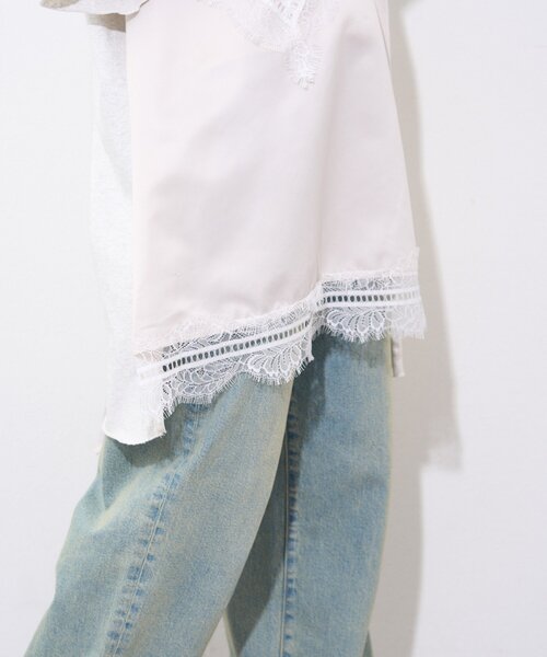 etsinta(エシンタ)の「【etsinta】サテンキャミリメイクチュニックtee(Tシャツ/カットソー・レディース・ライトグレー・ONE SIZE)」の2枚目の写真