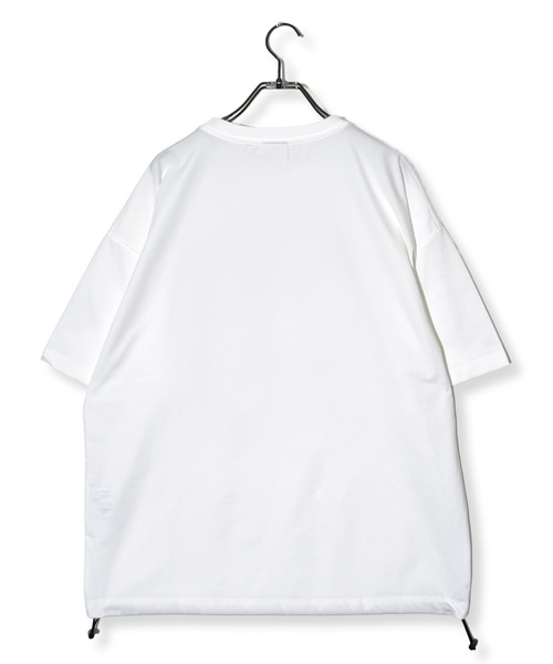 Candlestick（キャンドルスティック）の「フラワーフォト アート ワイドシルエット 裾ドロスト ストレッチ 半袖Tシャツ（Tシャツ/カットソー・レディース・ホワイト/ブラック・M/L）」の8枚目の写真