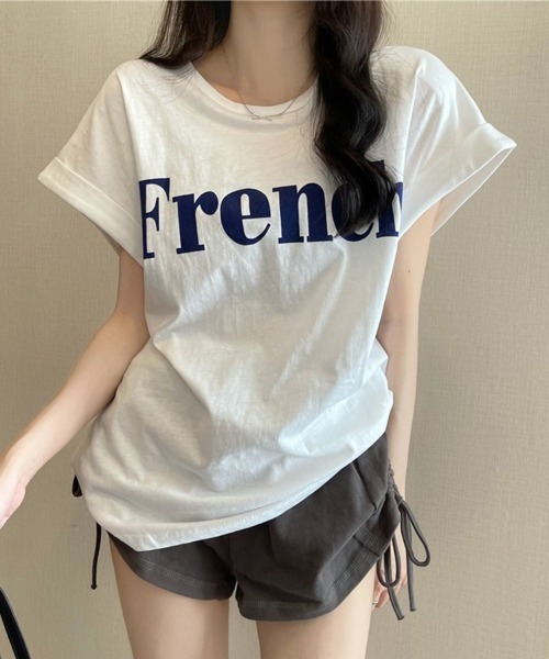 SallyLunn(サリーラン)の「【大人カジュアル】ワンポイントプリントTシャツ(Tシャツ/カットソー・レディース・ホワイト/ブラック/カーキ・MEDIUM/LARGE)」の2枚目の写真