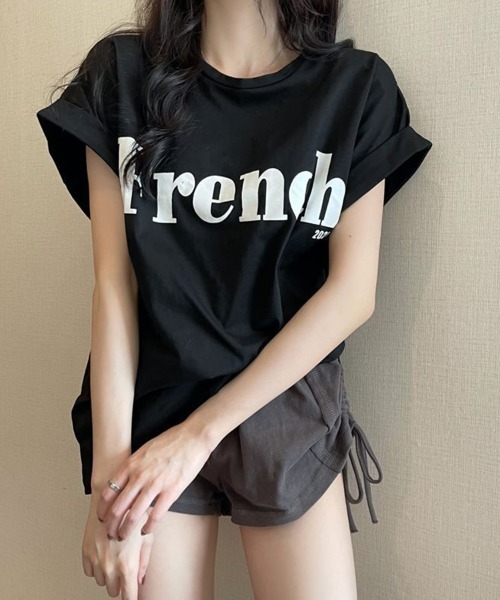 SallyLunn(サリーラン)の「【大人カジュアル】ワンポイントプリントTシャツ(Tシャツ/カットソー・レディース・ホワイト/ブラック/カーキ・MEDIUM/LARGE)」の1枚目の写真
