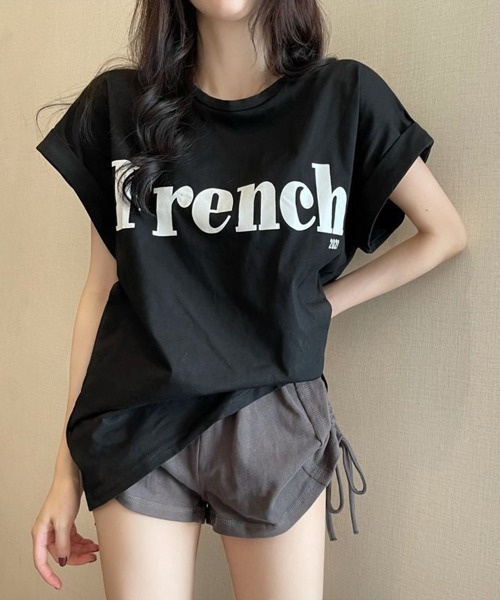 SallyLunn(サリーラン)の「【大人カジュアル】ワンポイントプリントTシャツ(Tシャツ/カットソー・レディース・ホワイト/ブラック/カーキ・MEDIUM/LARGE)」の4枚目の写真