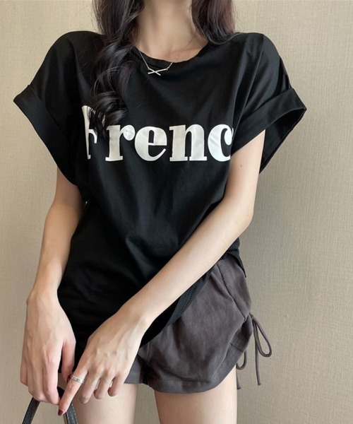 SallyLunn(サリーラン)の「【大人カジュアル】ワンポイントプリントTシャツ(Tシャツ/カットソー・レディース・ホワイト/ブラック/カーキ・MEDIUM/LARGE)」の5枚目の写真