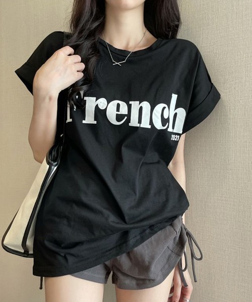 SallyLunn(サリーラン)の「【大人カジュアル】ワンポイントプリントTシャツ(Tシャツ/カットソー・レディース・ホワイト/ブラック/カーキ・MEDIUM/LARGE)」の7枚目の写真