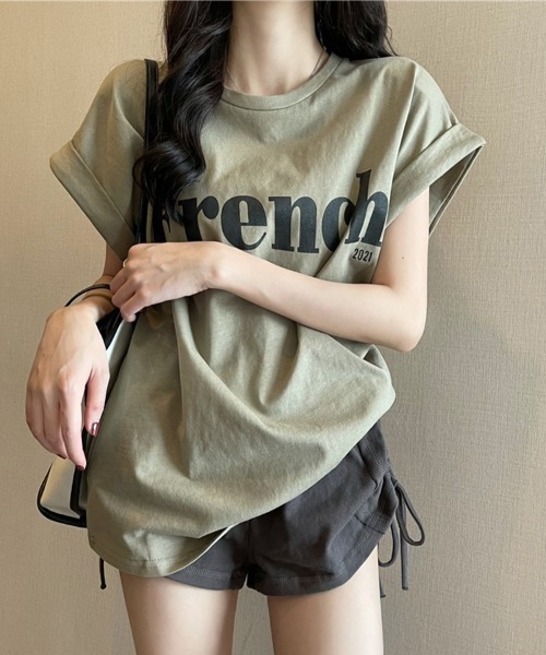 SallyLunn(サリーラン)の「【大人カジュアル】ワンポイントプリントTシャツ(Tシャツ/カットソー・レディース・ホワイト/ブラック/カーキ・MEDIUM/LARGE)」の10枚目の写真