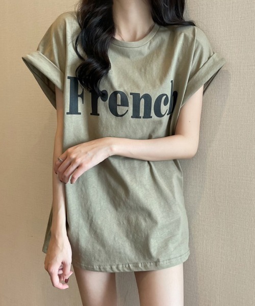 SallyLunn(サリーラン)の「【大人カジュアル】ワンポイントプリントTシャツ(Tシャツ/カットソー・レディース・ホワイト/ブラック/カーキ・MEDIUM/LARGE)」の12枚目の写真