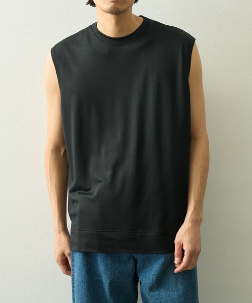 WRAPINKNOT(ラッピンノット)の「【WRAPINKNOT/ラッピンノット】Sleeveless Pullover(Tシャツ/カットソー・メンズ・ブラック・2/3)」の2枚目の写真