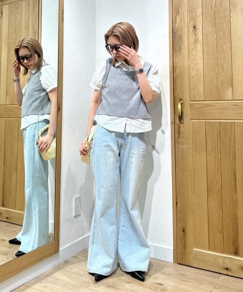 セール】【4サイズ展開/脚長効果！】フレアデニムパンツ（デニムパンツ