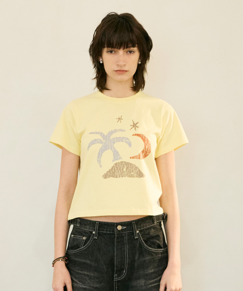 SSERPE(セルぺ)の「トロピカル半袖Tシャツイエロー(Tシャツ/カットソー・レディース・その他・1/2)」の4枚目の写真