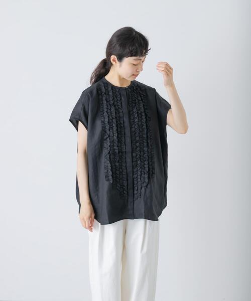 リネンフリルフレンチシャツ（シャツ/ブラウス）｜かぐれ（カグレ）の