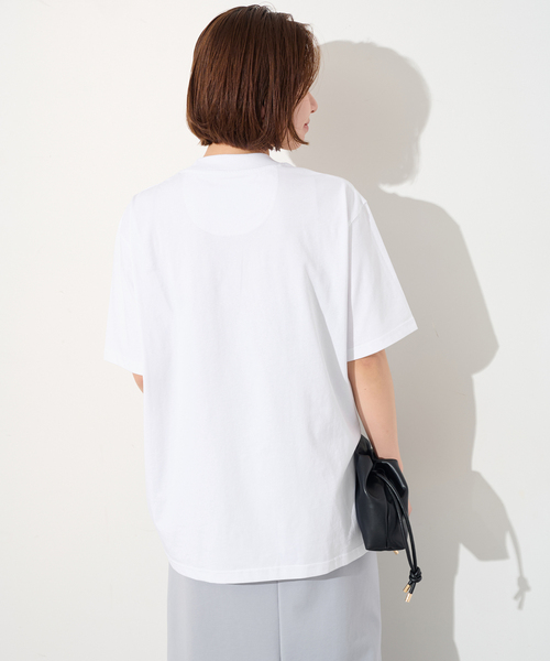 Barbour(バブアー)の「Barbour/バブアー PENSFORD OS T-SHIRT LOGO TEE2(Tシャツ/カットソー・レディース・ネイビー/ホワイト・FREE)」の6枚目の写真
