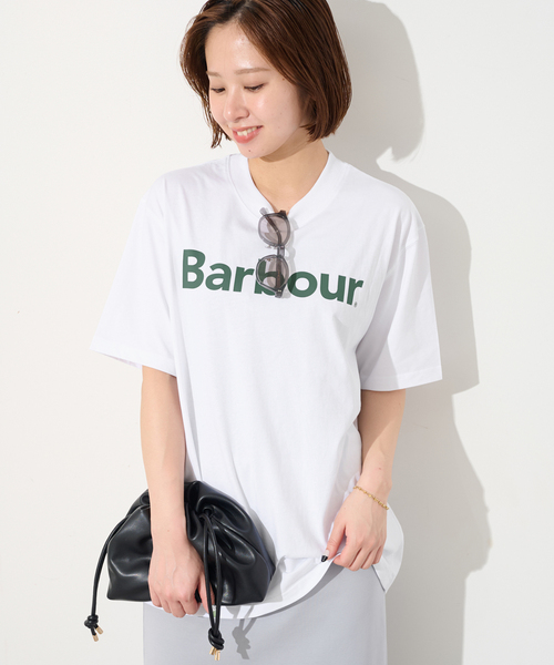 Barbour(バブアー)の「Barbour/バブアー PENSFORD OS T-SHIRT LOGO TEE2(Tシャツ/カットソー・レディース・ネイビー/ホワイト・FREE)」の7枚目の写真
