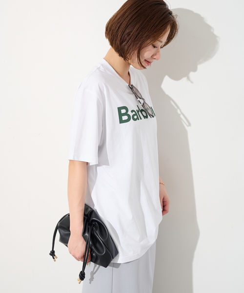 Barbour(バブアー)の「Barbour/バブアー PENSFORD OS T-SHIRT LOGO TEE2(Tシャツ/カットソー・レディース・ネイビー/ホワイト・FREE)」の8枚目の写真