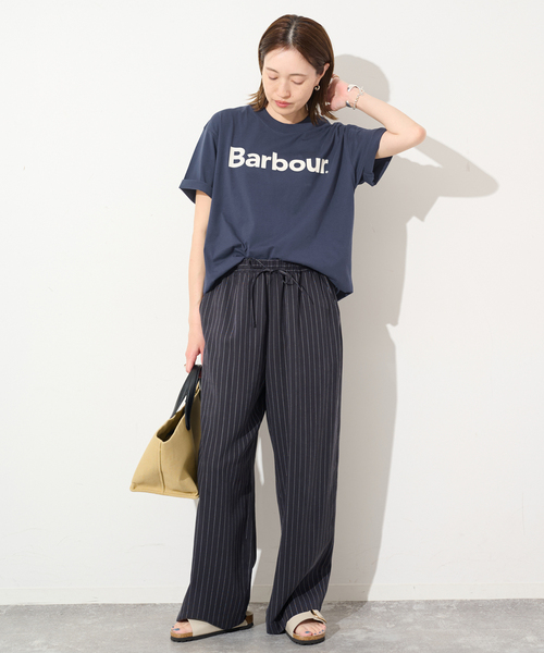 Barbour(バブアー)の「Barbour/バブアー PENSFORD OS T-SHIRT LOGO TEE2(Tシャツ/カットソー・レディース・ネイビー/ホワイト・FREE)」の9枚目の写真