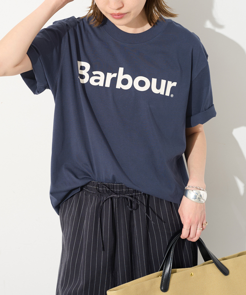 Barbour(バブアー)の「Barbour/バブアー PENSFORD OS T-SHIRT LOGO TEE2(Tシャツ/カットソー・レディース・ネイビー/ホワイト・FREE)」の17枚目の写真