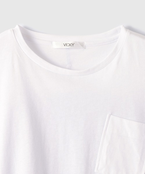 VICKY（ビッキー）の「ストライプ切替プルオーバー（Tシャツ/カットソー・レディース・オフホワイト/ネイビー・M）」の19枚目の写真