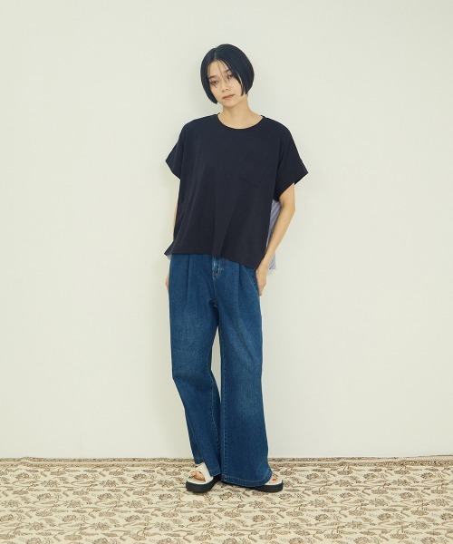 VICKY（ビッキー）の「ストライプ切替プルオーバー（Tシャツ/カットソー・レディース・オフホワイト/ネイビー・M）」の15枚目の写真