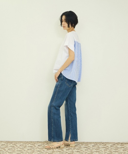 VICKY（ビッキー）の「ストライプ切替プルオーバー（Tシャツ/カットソー・レディース・オフホワイト/ネイビー・M）」の9枚目の写真