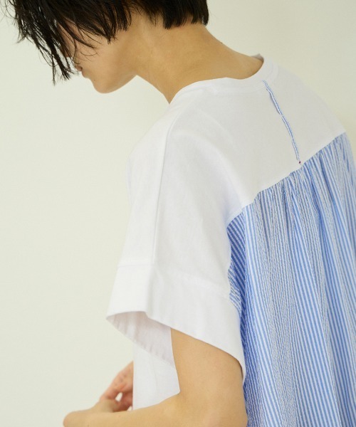 VICKY（ビッキー）の「ストライプ切替プルオーバー（Tシャツ/カットソー・レディース・オフホワイト/ネイビー・M）」の7枚目の写真