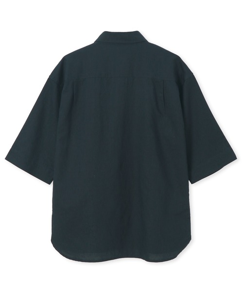 LANVIN en Bleu(ランバンオンブルー)の「コットン/リネン素材 7分袖 ボタンダウン スタンドカラーシャツ(シャツ/ブラウス・メンズ・ネイビー/ブラック/ベージュ・52/50/48/46)」の7枚目の写真