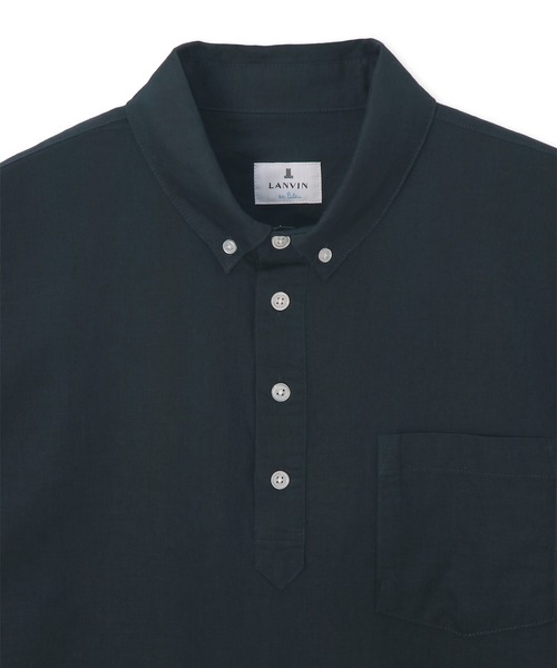 LANVIN en Bleu(ランバンオンブルー)の「コットン/リネン素材 7分袖 ボタンダウン スタンドカラーシャツ(シャツ/ブラウス・メンズ・ネイビー/ブラック/ベージュ・52/50/48/46)」の15枚目の写真