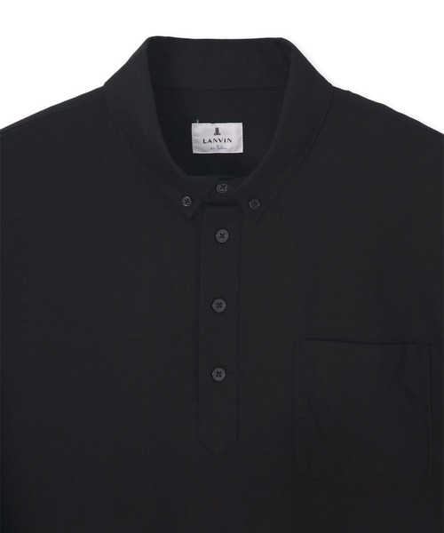 LANVIN en Bleu(ランバンオンブルー)の「コットン/リネン素材 7分袖 ボタンダウン スタンドカラーシャツ(シャツ/ブラウス・メンズ・ネイビー/ブラック/ベージュ・52/50/48/46)」の6枚目の写真