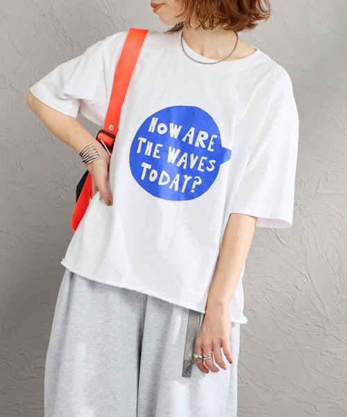 FUNG（ファング）の「[FUNG/ファング] WAVES SB カットオフ プリントTシャツ（Tシャツ/カットソー・レディース・ブラック/ホワイト・M）」の4枚目の写真
