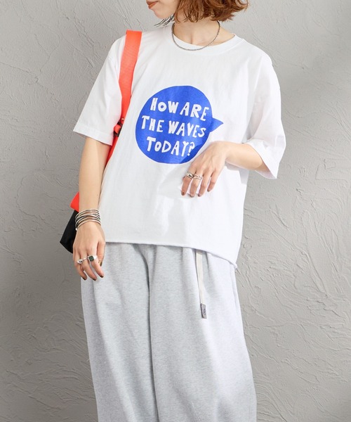 FUNG（ファング）の「[FUNG/ファング] WAVES SB カットオフ プリントTシャツ（Tシャツ/カットソー・レディース・ブラック/ホワイト・M）」の5枚目の写真