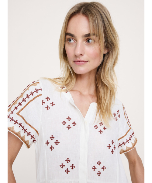 Banana Republic(バナナリパブリック)の「エンブロイダリー リネン ティアード マキシドレス(ワンピース・レディース・ホワイト・XS/L/M/S)」の3枚目の写真