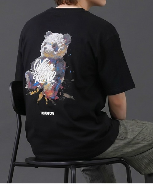 revertical(リバーティカル)の「バックアートベアプリント半袖Tシャツ/フロントロゴ カットソー(Tシャツ/カットソー・メンズ・ブラック/ホワイト・LARGE/MEDIUM)」の2枚目の写真