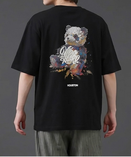 revertical(リバーティカル)の「バックアートベアプリント半袖Tシャツ/フロントロゴ カットソー(Tシャツ/カットソー・メンズ・ブラック/ホワイト・LARGE/MEDIUM)」の9枚目の写真