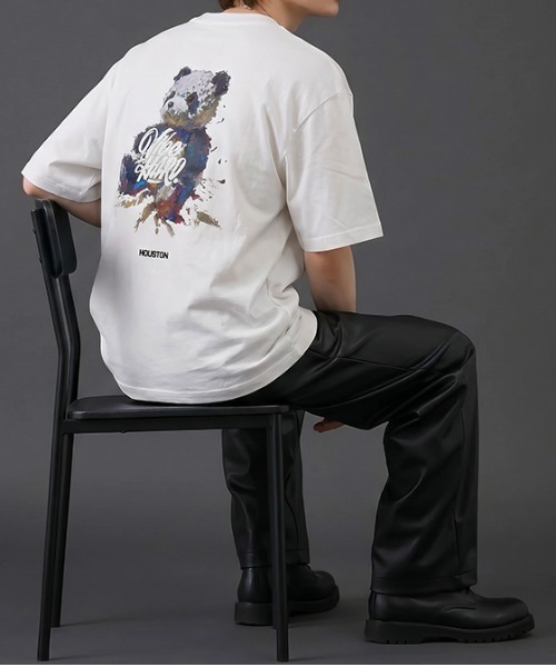 revertical(リバーティカル)の「バックアートベアプリント半袖Tシャツ/フロントロゴ カットソー(Tシャツ/カットソー・メンズ・ブラック/ホワイト・LARGE/MEDIUM)」の7枚目の写真