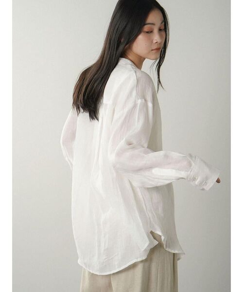 FIKA.(フィーカ)の「Sheer linen banded collar blouse(シャツ/ブラウス・レディース・レッド/ホワイト/ブラック・FREE)」の11枚目の写真