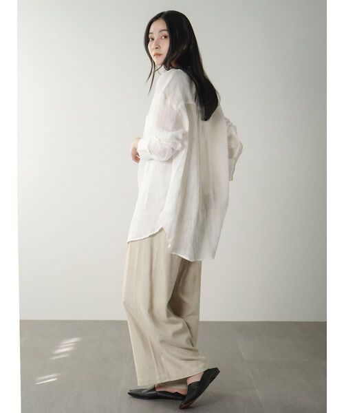 FIKA.(フィーカ)の「Sheer linen banded collar blouse(シャツ/ブラウス・レディース・レッド/ホワイト/ブラック・FREE)」の18枚目の写真